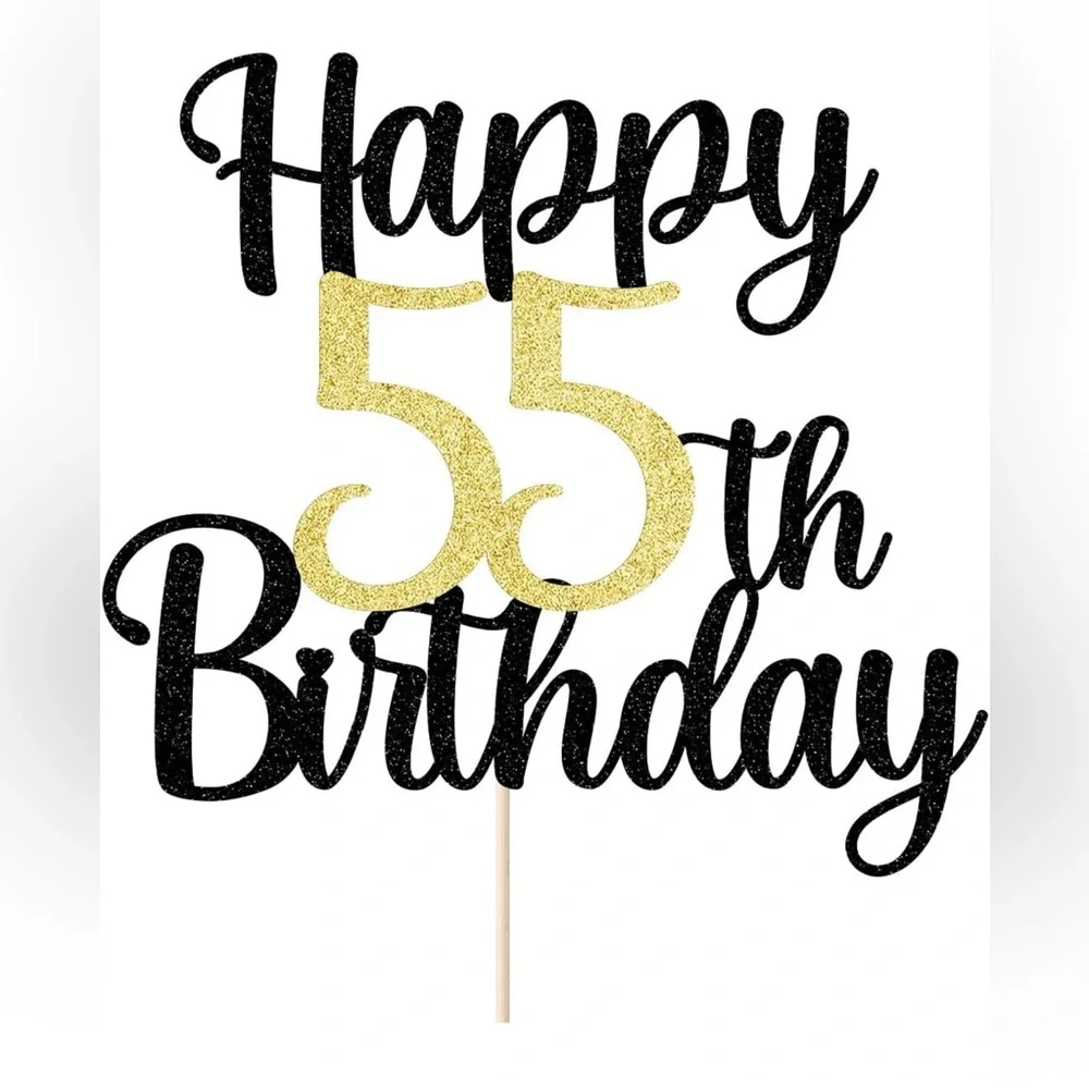 Happy 55th Birthday Cake Topper Brand New